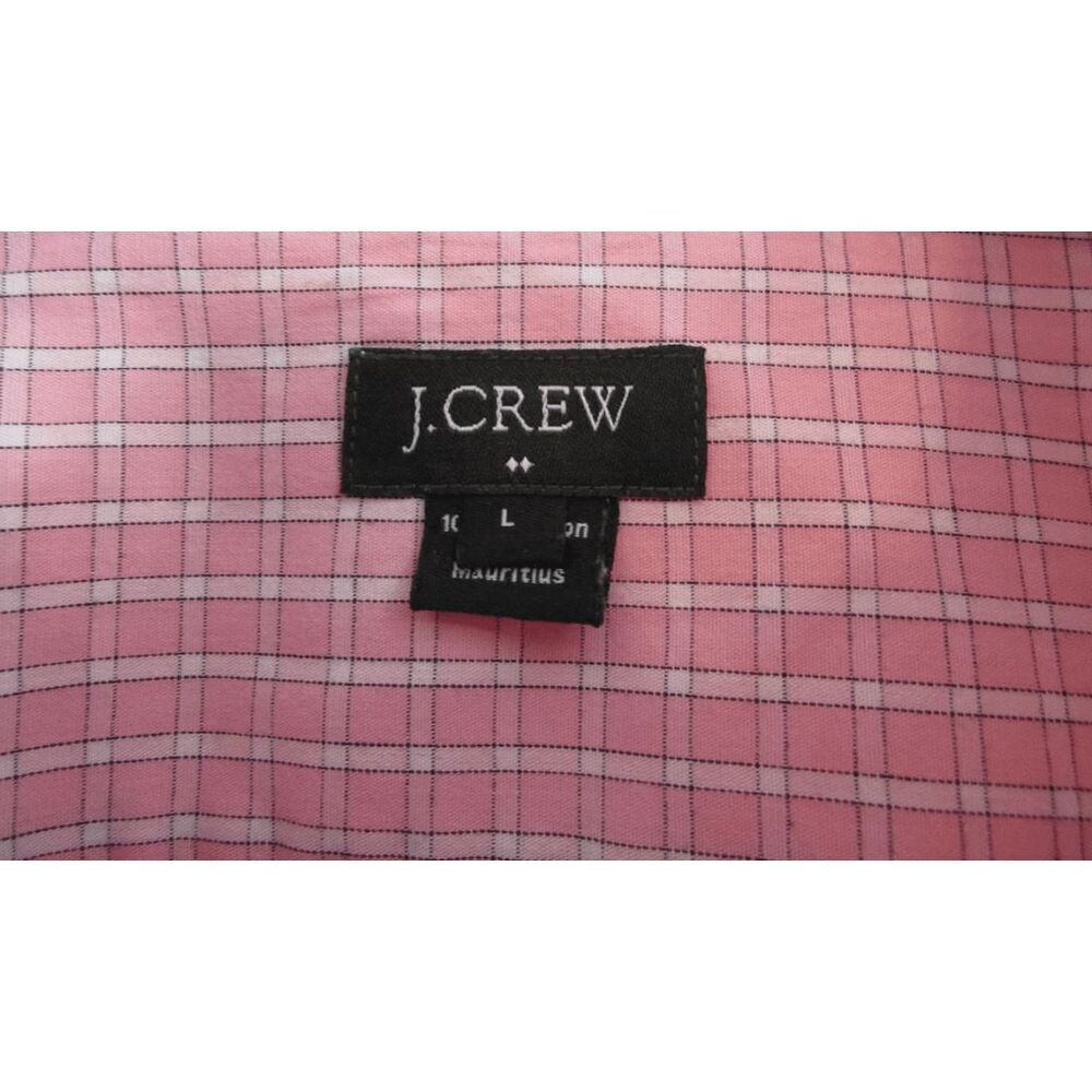 J. Crew Pink & White‎ Plaid Button Up Shirt Sz L - Picture 3 of 4
